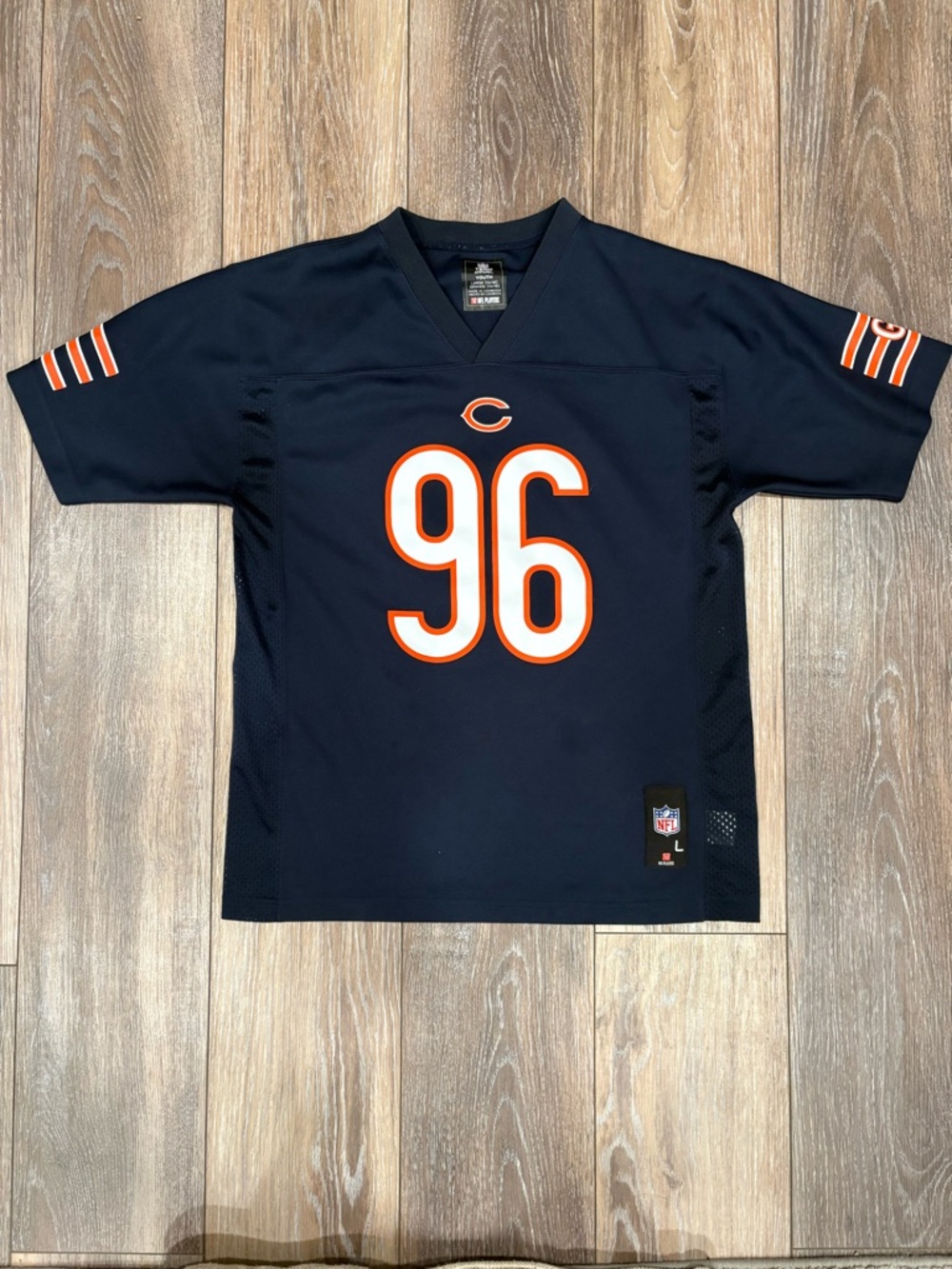 NFL Chicago Bears Navy Blue Orange #96 Jersey